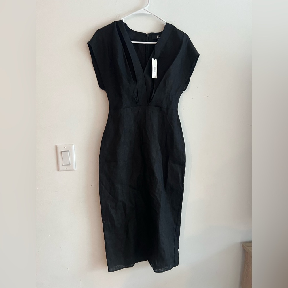 Banana Republic Petite 0P Black V-Neck Sheath Dress NWT - Picture 8 of 8